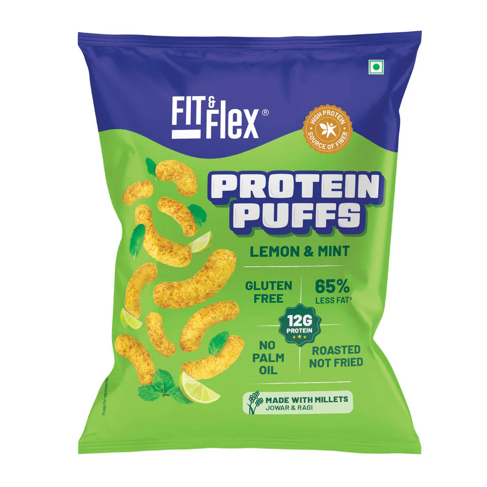 FIT&FLEX  PROTEIN PUFFS LEMON & MINT 55 GM